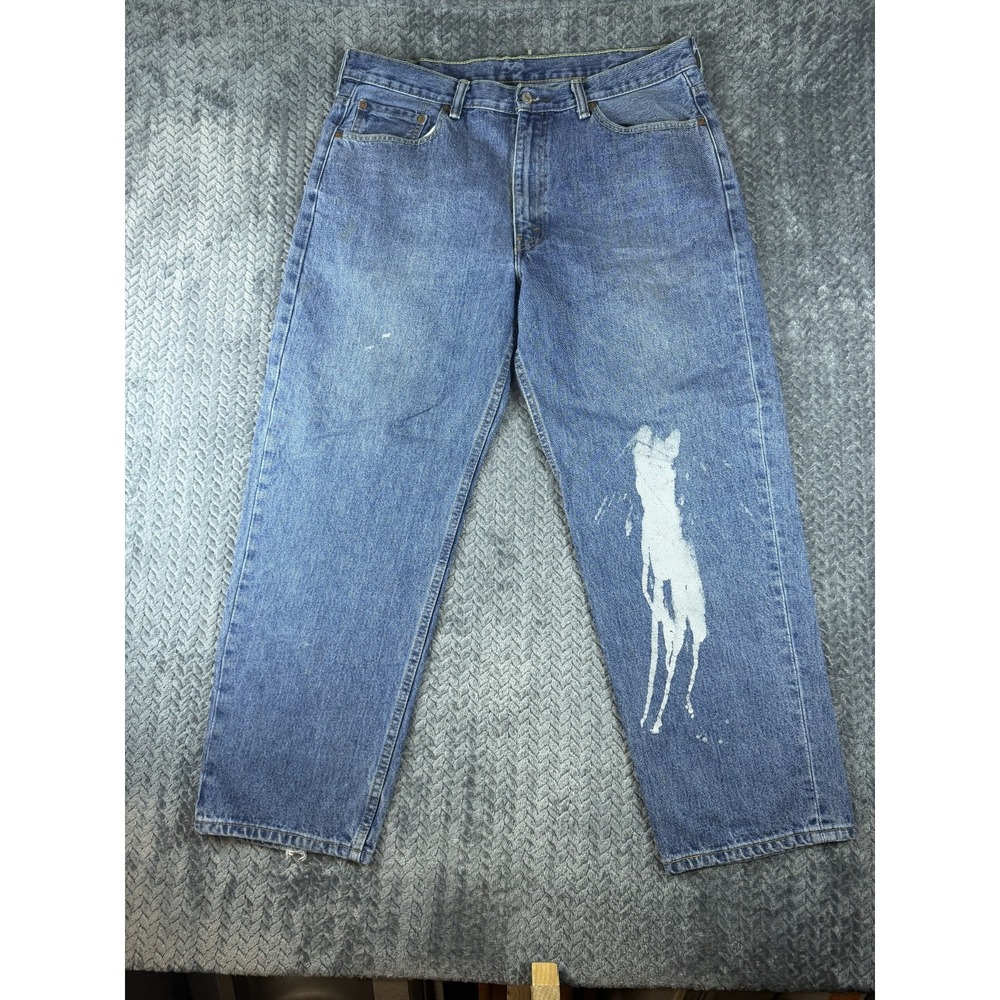 Levi's 550 Straight Jeans Mens 38x29 Blue Denim Light Wash High Rise Relaxed Fit